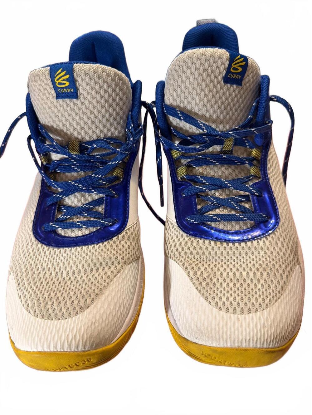 Under Armour Curry Basketball Shoes Size 12 White Blue Yellow